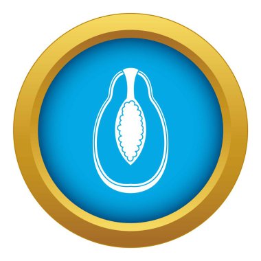 Papaya meyve mavi simge vektör izole