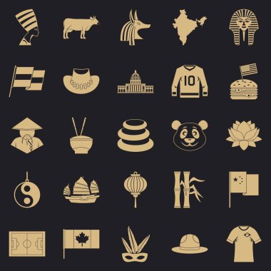 Anıt Icons set, basit tarzı