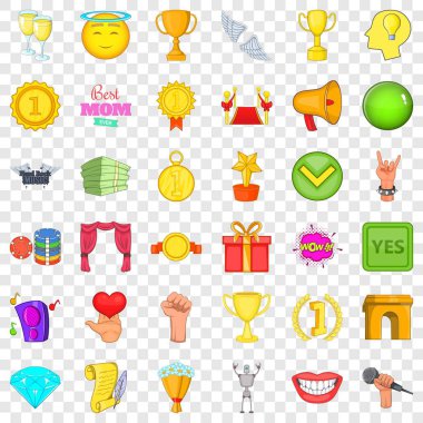 Kazanan Icons set, karikatür tarzı