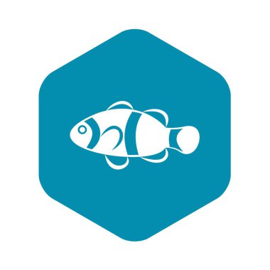 Sevimli palyaço balık simgesi, basit tarzı