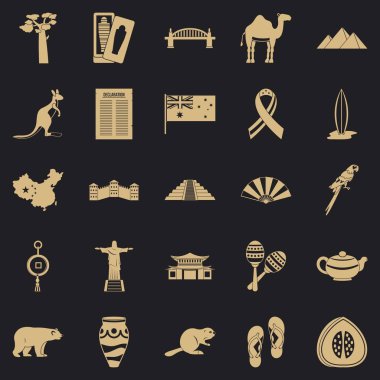 Cazibe Icons set, basit tarzı