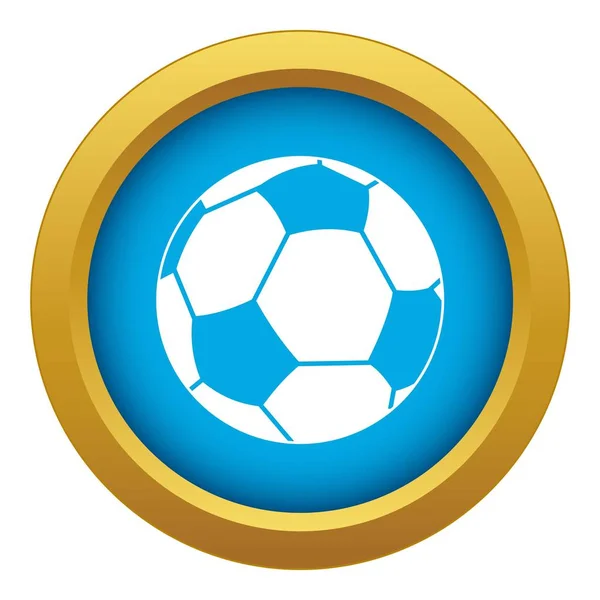 Ícone bola de futebol vetor azul isolado — Vetor de Stock