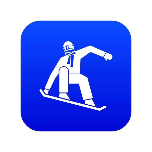 Snowboarder Ikone digital blue — Stockvektor