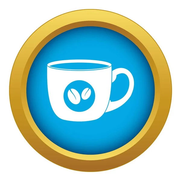 Fincan kahve simgesi mavi vektör izole — Stok Vektör