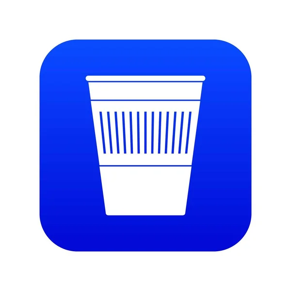 Plastik ofis atık kutusu simgesi dijital mavi — Stok Vektör