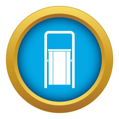 Kamu çöp kutusu simge mavi vektör izole