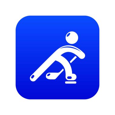 Hokey oyuncu mavi simge vektör