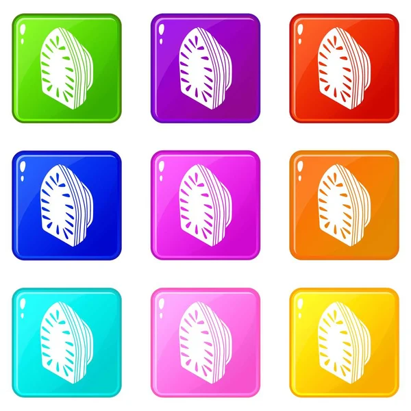 Iron icons set 9 color collection — Stock Vector