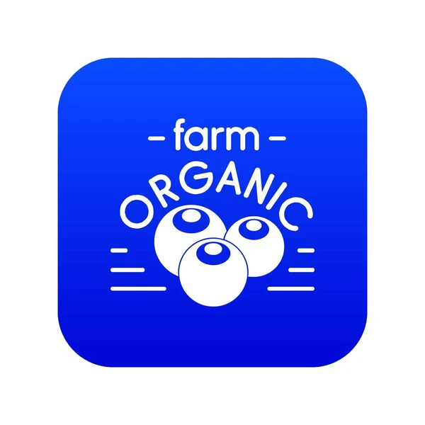 Organic farm icon blue vector — Stock Vector