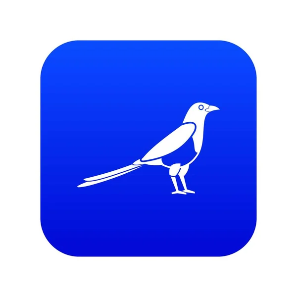 Icono de urraca pájaro azul digital — Vector de stock