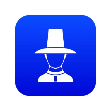 Kore askeri üniforma simgesi dijital mavi