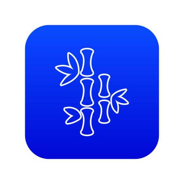 Doğal bambu simge mavi vektör