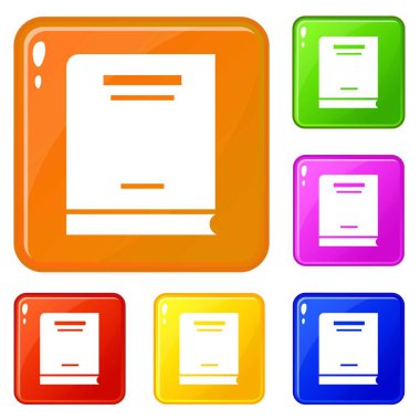 Okul hesap makinesi simge vektör renk ayarla