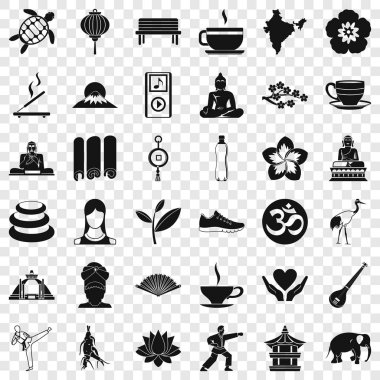 Yoga Icons set, basit tarzı