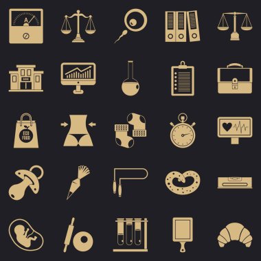 Tahmini Icons set, basit tarzı