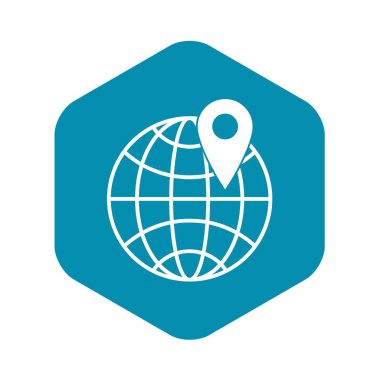 Küre simgesiyle PIN, basit tarzı