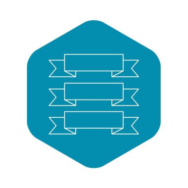 Düz kurdele simgesi, anahat stili