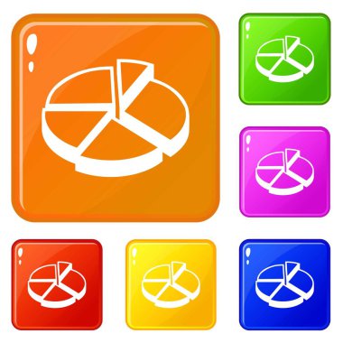 Finans pasta grafik simgeler kümesi vektör renk