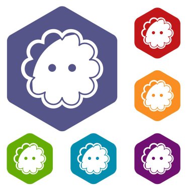 Çiçek ikonlar altı yüzlü vektör