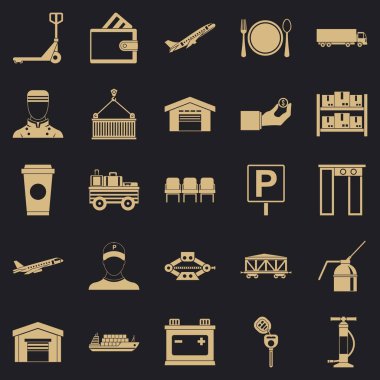 Şarj cihazı Icons set, basit tarzı