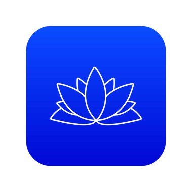 Lotus çiçek mavi simge vektör