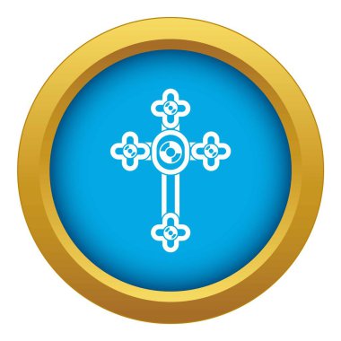 İzole elmas mavi simge vektör ile çapraz