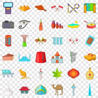 Farklı Simgesel Yapı simgeler kümesi, catoon tarzı