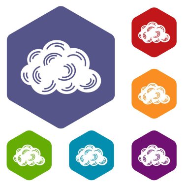 Bulut simgeler vektör altı yüzlü