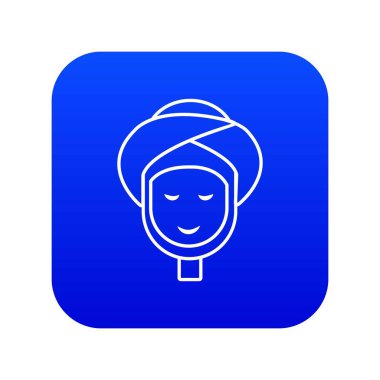 Yüz spa tedavisi mavi simge vektör