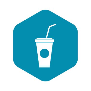 Kağıt bardak saman simgeyle basit tarzı