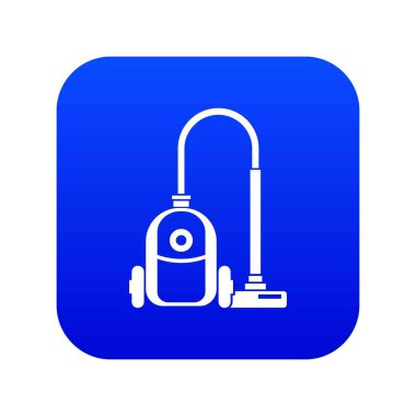 Elektrikli süpürge simgesi dijital mavi