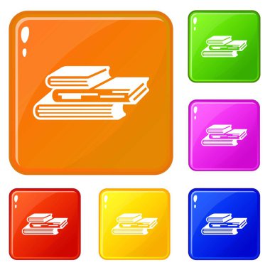 Grafik Finans kitap simgeler kümesi vektör renk