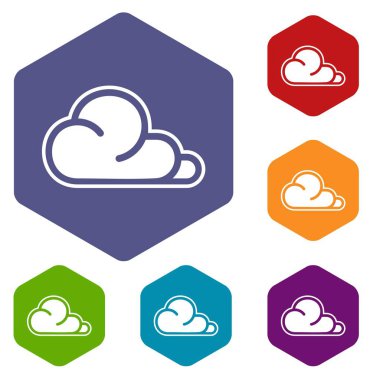 Altı yüzlü kavramı bulut simgeler vektör