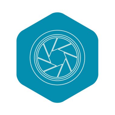 Fotoğrafik objektif simgesi, anahat stili