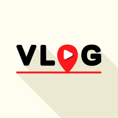 Vlog logosu, düz stil