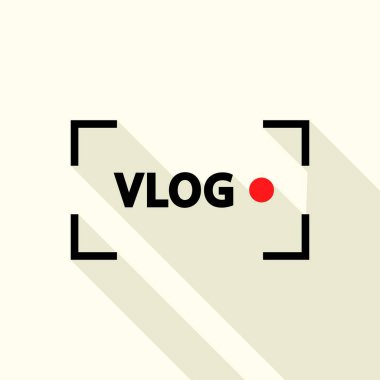 Dijital vlog logosu, düz stil