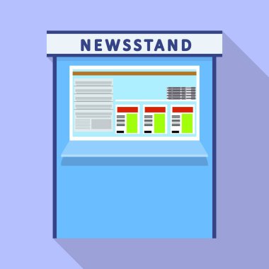Newsstand kiosk icon, flat style clipart