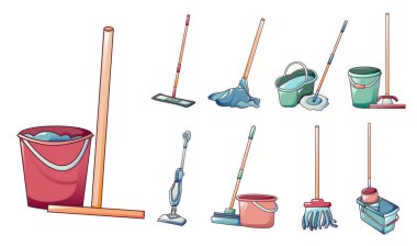 Paspas Icons set, karikatür tarzı