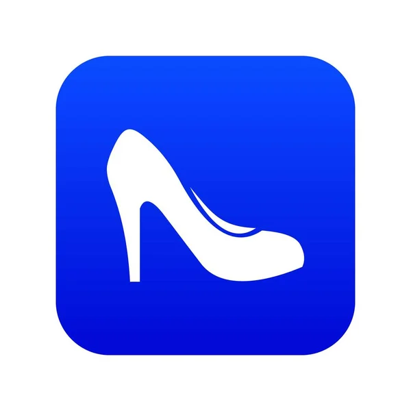 妇女鞋与高跟鞋图标数字蓝色 — 图库矢量图片