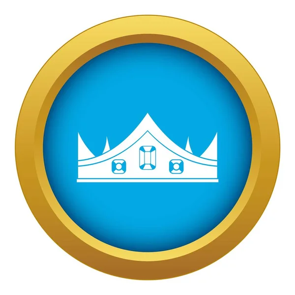 Corona real icono azul vector aislado — Vector de stock