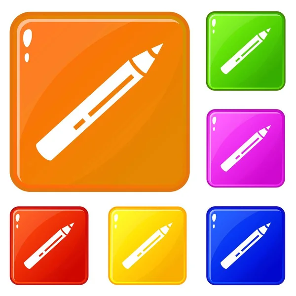Eraser ikoner ange vektor färg — Stock vektor