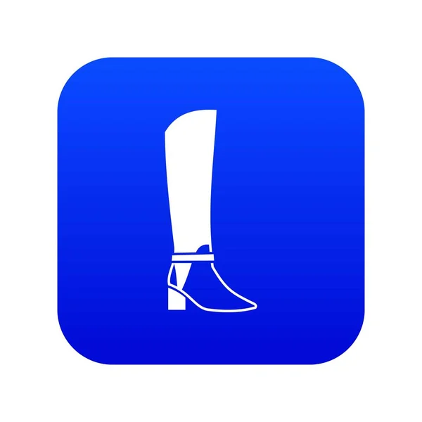 Donna stivali alti icona digitale blu — Vettoriale Stock