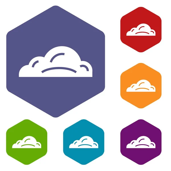 Iconos de nube de negocios vector hexaedro — Archivo Imágenes Vectoriales