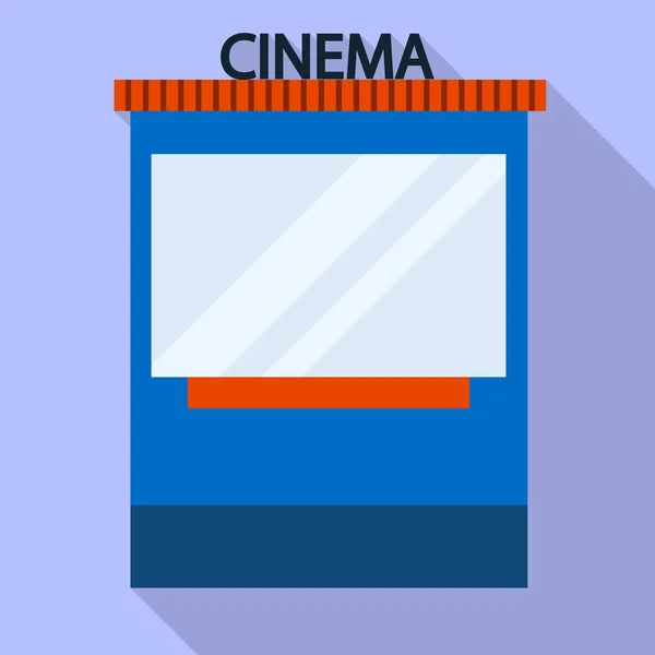 Billetterie de cinéma icône, style plat — Image vectorielle