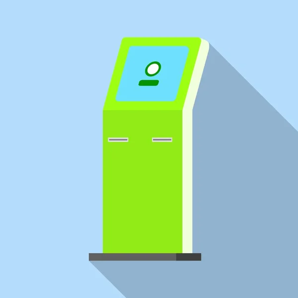 Betaling kiosk pictogram, vlakke stijl — Stockvector