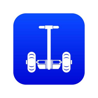 İki tekerlekli Akülü araç simgesini dijital mavi