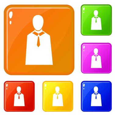 Kadın yargıç simgeler vektör renk ayarla