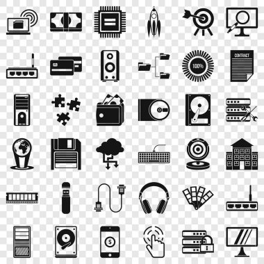 Web büyüme Icons set, basit tarzı