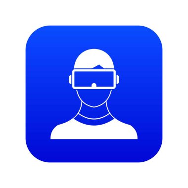 Sanal 3d gerçeklik koruyucu gözlük simgesi dijital mavi