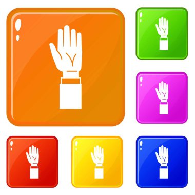 Eller yukarı simgeler vektör renk ayarla